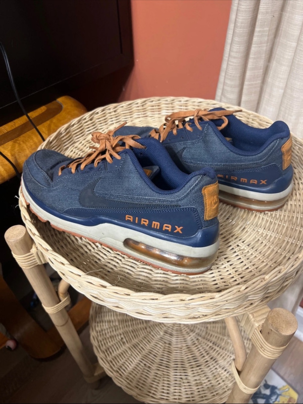 Nike Air Max Men’s Navy and Tan Low-Top Sneakers